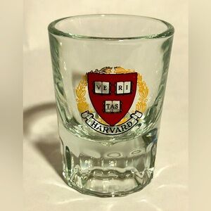 Vintage Harvard University College Shot Glass Large‎ Heavy 80s 90’s Drinking